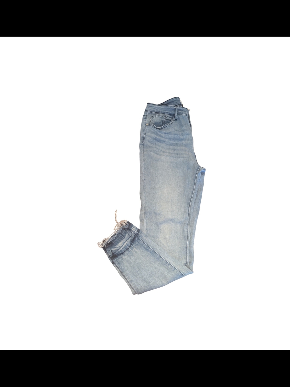 EUC Judy Blue Womens 9 29 Luna Skinny Fit Denim Jeans JB88199 Shadow Raw Hem